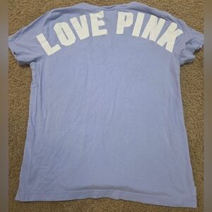 PINK Victoria's Secret Vintage Logo Spellout Pocket Tee